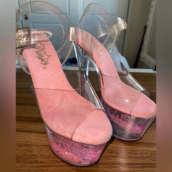 Pink Pleaser Heels With Floating Hearts - Picture 4 of 5